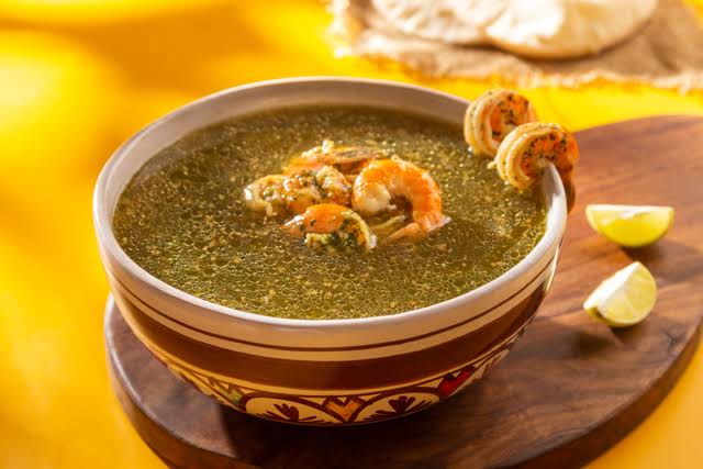 ملوخية بالجمبرى