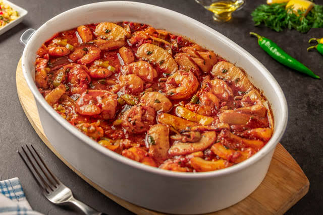 طاجن جمبري ( صوص احمر - صوص ابيض )